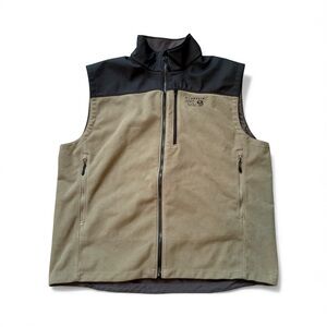 Mountain Hardwear Men’s XL softshell fleece vest khaki/black outdoor hiking